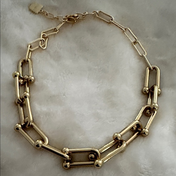 Gold-Tone Link Choker Necklace - Picture 5 of 7